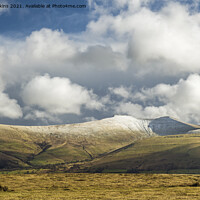 Buy canvas prints of Pen Y Fan and Corn Du snowcapped in the Brecon Bea by Nick Jenkins