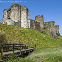 Buy canvas prints of Kidwelly Castle Carmarthenshire Wales by Nick Jenkins