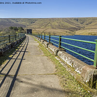 Buy canvas prints of Top of the Grwyne Reservoir Dam Black Mountains  by Nick Jenkins