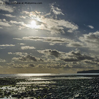 Buy canvas prints of Llantwit Major Beach looking west in April by Nick Jenkins