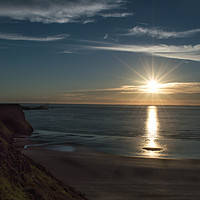Buy canvas prints of Sunset over Rhossili bay by Brian Sims