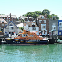 Buy canvas prints of RNLI Lifeboat "Ernest and Mabel" at Weymouth by Mark Dimbleby