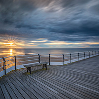 Buy canvas prints of Saltburn pier sunset by gary ward