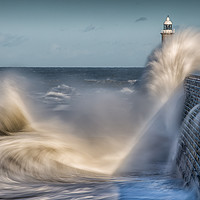 Buy canvas prints of Tynemouth stormy sea! by gary ward