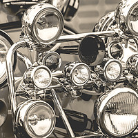 Buy canvas prints of Scooter lights from a Vintage Vespa by gary ward