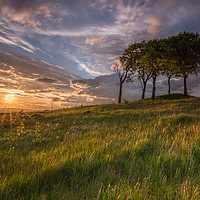 Buy canvas prints of Sunset Over the copt barrow by gary ward
