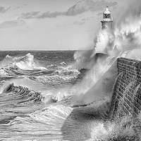 Buy canvas prints of Tynemouth Pier Taking all of mother natures force! by gary ward