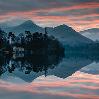 Buy canvas prints of Derwent Water Sunset by gary ward