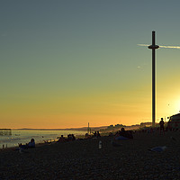 Buy canvas prints of Sunset on Brighton Beach by Paul Huddleston