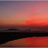 Buy canvas prints of Rhossilli sunset by Paul Fine