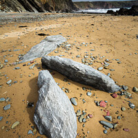 Buy canvas prints of Three Rocks at Marloes Sands by Heidi Stewart