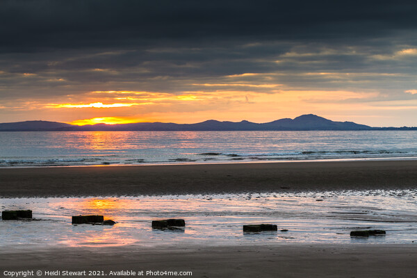 Sunset from Harlech Beach in North Wales Picture Board by Heidi Stewart