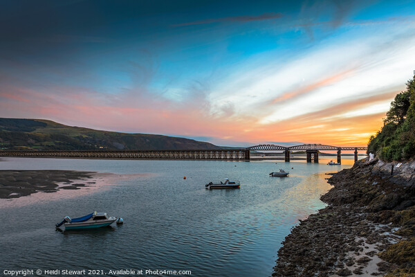 Barmouth Bridge at Sunset Picture Board by Heidi Stewart