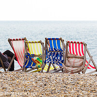 Buy canvas prints of Colourful Deck Chairs by Heidi Stewart