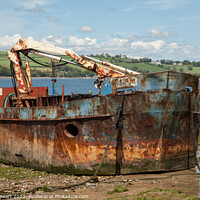 Buy canvas prints of Old Wreck at Ferryside by Heidi Stewart