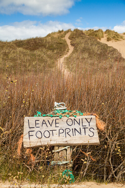 Leave Only Footprints Sign Picture Board by Heidi Stewart