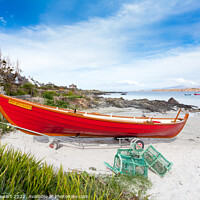 Buy canvas prints of The Red Boat of Iona by Heidi Stewart