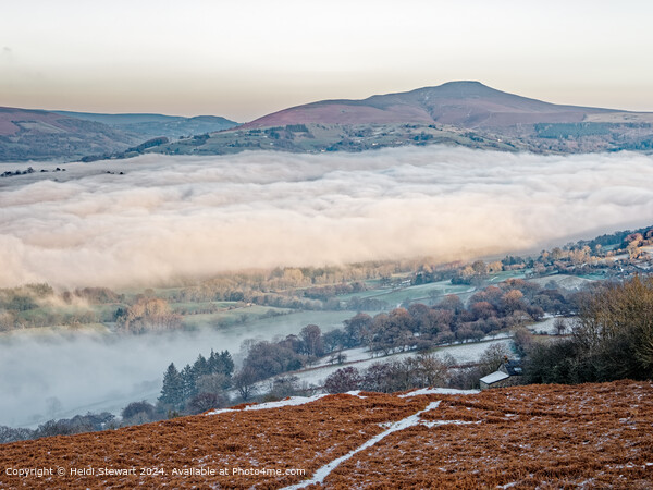 Winter Cloud Inversion over Crickhowell Picture Board by Heidi Stewart