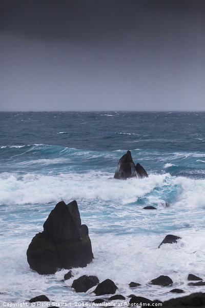 Rocks and Rough Seas, Iceland Picture Board by Heidi Stewart
