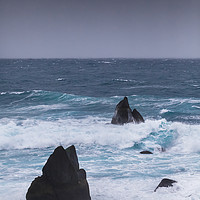 Buy canvas prints of Rocks and Rough Seas, Iceland by Heidi Stewart