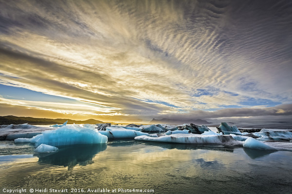 Glacial Ice Lagoon, Jokulsarlon, Iceland Picture Board by Heidi Stewart