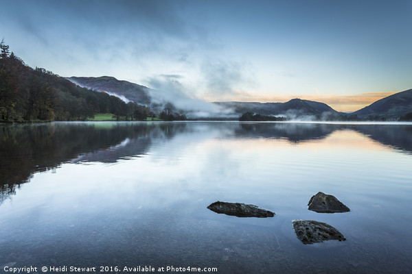 Grasmere Lake Sunrise in the Lake District Picture Board by Heidi Stewart