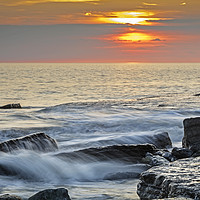 Buy canvas prints of Sunset at Southerndown, south Wales UK by Heidi Stewart