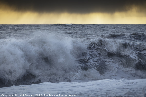 Crashing waves at Reynisfjara Beach in Iceland Picture Board by Heidi Stewart
