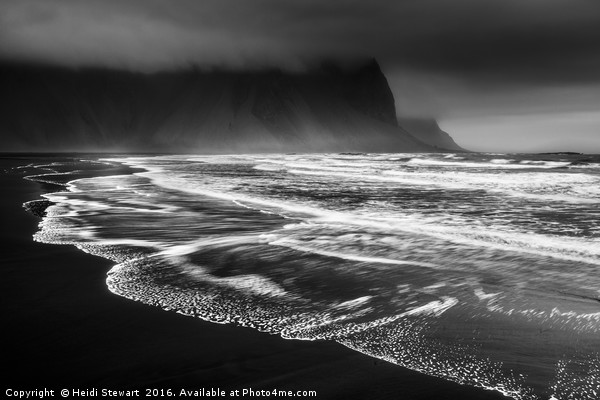 Stokksnes Beach and Waves Picture Board by Heidi Stewart