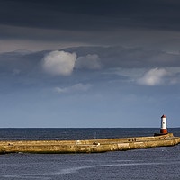 Buy canvas prints of Berwick Lighthouse and Pier, Northumbrian Coast by Heidi Stewart