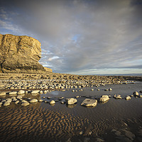 Buy canvas prints of The cliffs and beach at Nash Point by Heidi Stewart