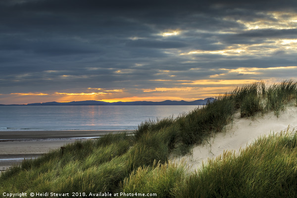 Coastal Sunset at Harlech Beach North Wales Picture Board by Heidi Stewart