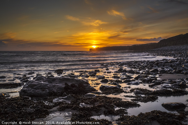 Llantwit Beach Sunset Picture Board by Heidi Stewart