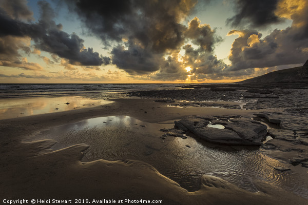 Dunraven Bay Sunset Picture Board by Heidi Stewart