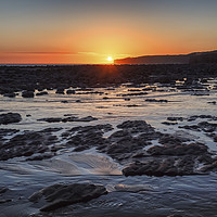 Buy canvas prints of Llantwit Beach Sunset by Heidi Stewart