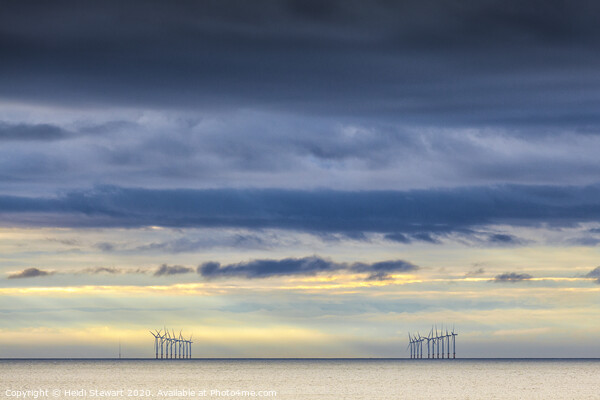 Wind Turbines at Sunset Picture Board by Heidi Stewart