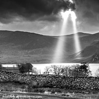 Buy canvas prints of God Rays at Crummock Water by Heidi Stewart