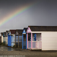 Buy canvas prints of Rainbow over the Beach Huts by Heidi Stewart