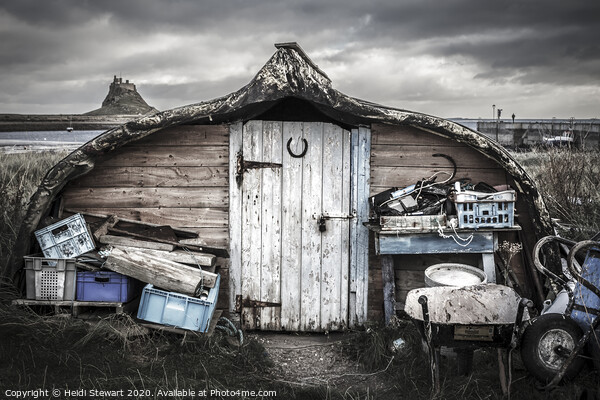 Upturned Fishing Boats, Holy Island Picture Board by Heidi Stewart