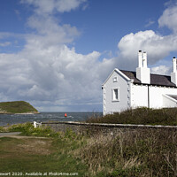 Buy canvas prints of Puffin Island and Cottages at Penmon Point in Angl by Heidi Stewart