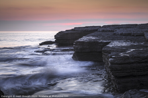 Dunraven Bay Sunset Glamorgan Heritage Coast south Wales Picture Board by Heidi Stewart