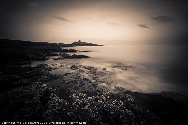 A Dark and Moody Dunstanburgh Castle Picture Board by Heidi Stewart