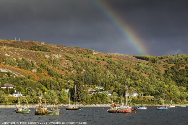 Rainbow over Loch Broom, Ullapool, Scotland Picture Board by Heidi Stewart