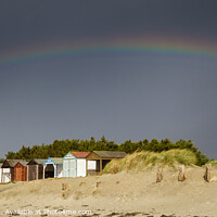 Buy canvas prints of Rainbow and Beach Huts by Heidi Stewart
