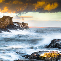 Buy canvas prints of Porthcawl Lighthouse at Sunset by Heidi Stewart