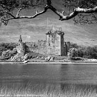 Buy canvas prints of Kilchurn Castle, Scotland in Mono by Heidi Stewart