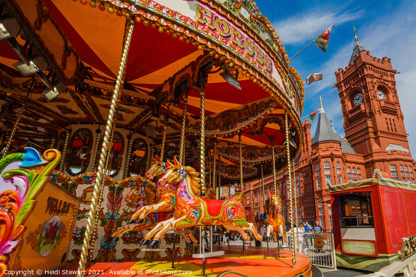 Pierhead Building and Carousel, Cardiff, south Wales Picture Board by Heidi Stewart