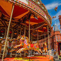 Buy canvas prints of Pierhead Building and Carousel, Cardiff, south Wales by Heidi Stewart