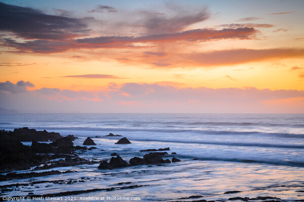 Bude Bay Sunset Picture Board by Heidi Stewart