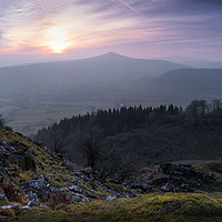 Buy canvas prints of View of Sugarloaf mountain from Skirrid. by Richard Morgan